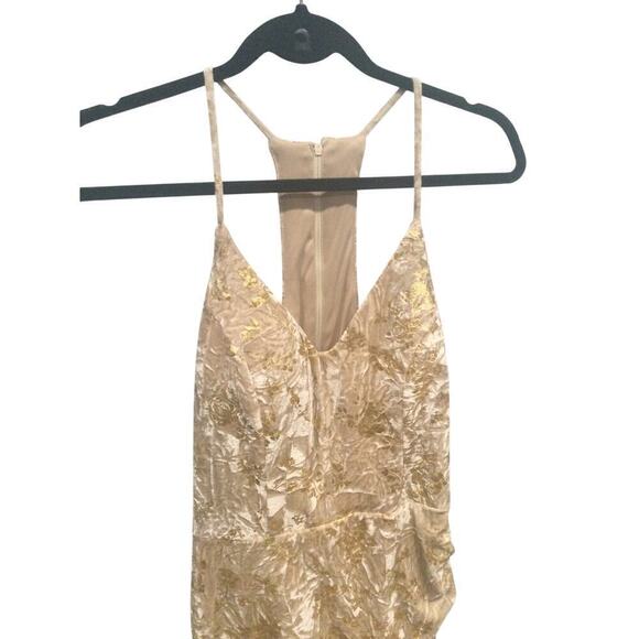 Vintage B.Darlin Womens Velvet Fairy Mini Dress Size 9 10 Cocktail Gold NEW Y2K - Picture 7 of 15